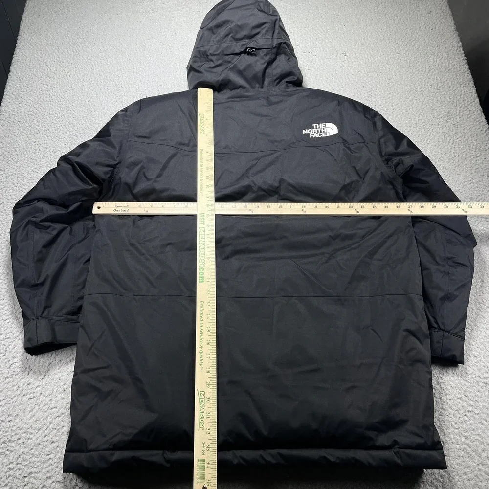 The North Face Bedford Down Parka Coat Mens XL Black Faux Fur Hooded DryVent NEW